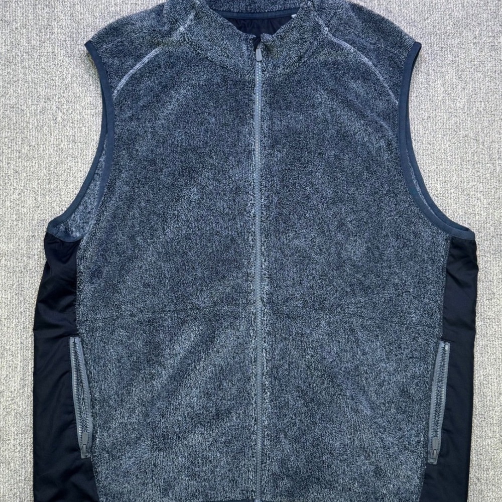 Tommy Bahama Cascade Fleece Vest Mens XXL Gray‎ Full Zip Marlin Logo Pockets
